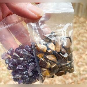 19- One Ounce Bags of Polished High Quality Crystal Chips. All Natural Stones